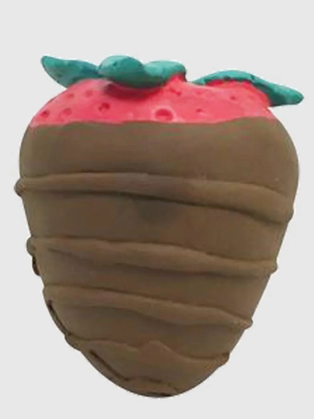 🔥3/$30 NWT Foufou Brands Chocolate Covered Strawberry Latex Sqeaker Dog Toy SM
